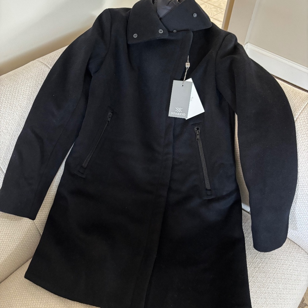 Wool Dress Coat (black)—Women's XXS